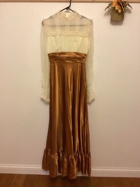 Vintage Satin and lace prairie dress
